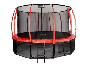 TRAMPOLINA BEZPIECZNA Z SIATKĄ 435cm CZERWONA PLUS