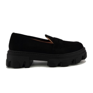 Półbuty SLIPPERY mokasyny WORKERY czarne (39)