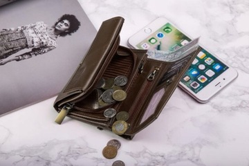 Betlewski portfel damski skórzany mały skóra naturalna ochrona kart RFID