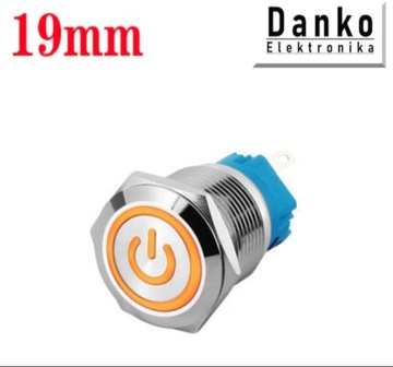 Przycisk przełącznik 19mm podświetlany LED 230V mo