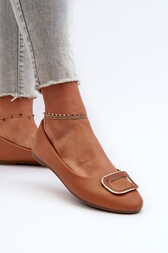 БАЛЕТКИ ЖЕНСКИЕ С ЭКО ДЕКОРАЦИЕЙ, ПЛОСКИЕ, КОМФОРТНЫЕ, CAMEL 38