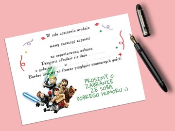 ДЕТСКОЕ ПРИГЛАШЕНИЕ НА ДЕНЬ РОЖДЕНИЯ LEGO STAR WARS + БЕСПЛАТНЫЙ КОНВЕРТ