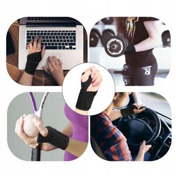 OPASKA NEOPRENOWA NA NADGARSTEK RĘKĘ CZARNA STABILIZATOR ZAPINANY NA RZEP