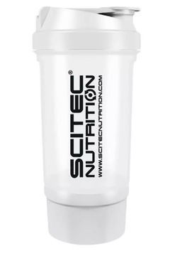 SCITEC SHAKER 500 ml + 150ml pojemnik SMART Biały