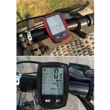 LICZNIK ROWEROWY BEZPRZEWODOWY- DO ROWERU MIERNIK PRĘDKOŚCI WODOODPORNY LCD
