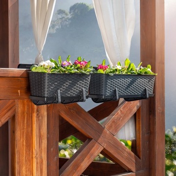 БАЛКОННАЯ ЯЩИКА 60 см ЦВЕТОЧНЫЙ ВАЗ ПОДСТАВКА ДЛЯ ЦВЕТОВ БАЛКОННЫЕ РУЧКИ