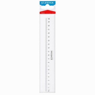 LINIJKA PLASTIKOWA PRZEZROCZYSTA 20cm