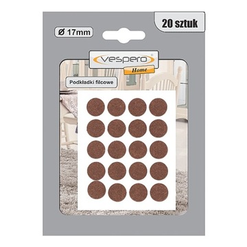 Podkładki filcowe okrągłe 17 mm 20 szt. 7639