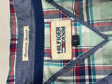 Tommy Hilfiger Denim Koszula Unikat Logo Kratka L