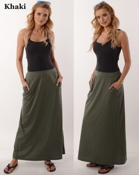 ДЛИННАЯ ЮБКА МАКСИ С КАРМАНАМИ, прямая - ЦВЕТА
