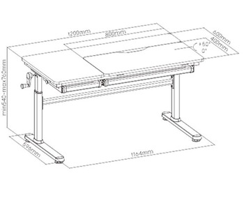 РЕГУЛИРУЕМЫЙ МОЛОДЕЖНЫЙ СТОЛ IRIS GREY Fun Desk