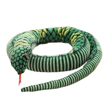 Змея, имитация игрушки, большая плюшевая опора, зеленая шутка, змея