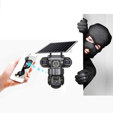 KAMERA SOLARNA 4G ZEWNĘTRZNA TRZY OBIEKTYWY HD 3X3MP KARTA SIM LTE HEELLY