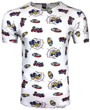 KOSZULKA MĘSKA T-SHIRT PRINT AUTKA T1032 r. XL