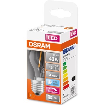 Светодиодная лампа E27 4,8 Вт = 40 Вт, 4000K, регулируемая яркость OSRAM
