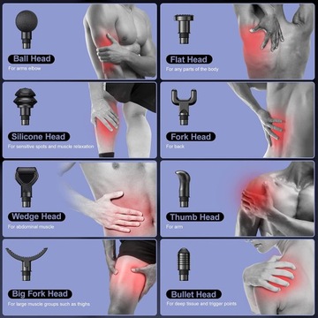 Массажный пистолет BURNNOVE, светодиодный дисплей,