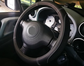 Кожаный тканевый чехол на руль Nissan Qashqai Micra Juke Note Tida