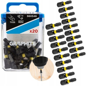 ГРАФИТОВЫЕ СВЕРЛА TORX IMPACT TX25 25MM 20EL
