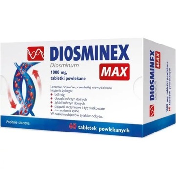 DIOSMINEX MAX 1000MG NA POPRAWE KRĄŻENIA 60 TABLETKI