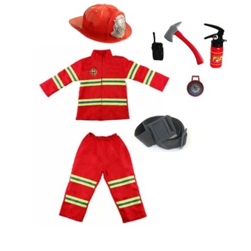 НАРЯД КОСТЮМ ПОЖАРНЫЙ УНИФОРМА ШЛЕМ ОГНЕТУШИТЕЛЬ КОМПАС ДОРОЖКА 104/110