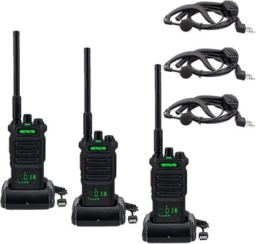 Retevis RT86 Walkie Talkie Long Distance ze Słuchawkami, 2600mAh Radio