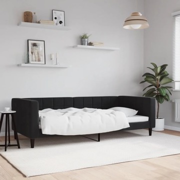 vidaXL Sofa z funkcją spania, czarna, 90x200 cm, obita aksamitem
