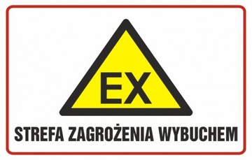 Strefa zagrożenia wybuchem znak 35x55 PCV