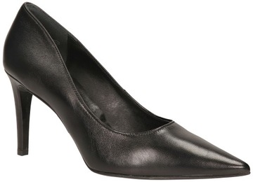 Czółenka damskie skórzane czarne RYŁKO buty klasyczne wsuwane eleganckie 36