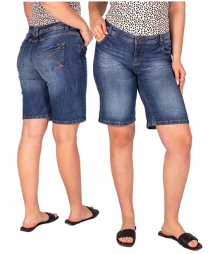 KRÓTKIE SPODENKI jeansowe damskie SZORTY dżinsowe PRZED KOLANO 44 XXL FIRI