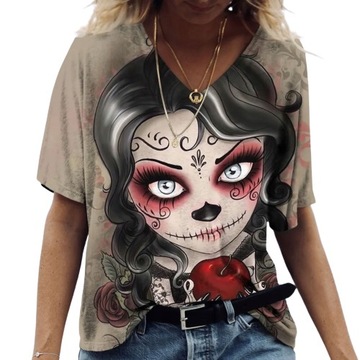 T-SHIRT DAMSKI KOSZULKA BLUZKA STYL WEDNESDAY M