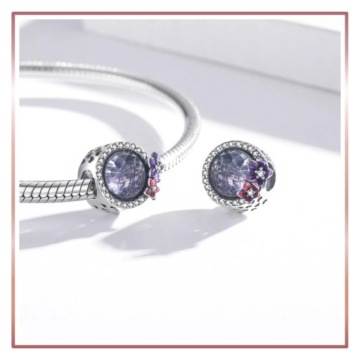 Подвески ФИОЛЕТОВЫЙ ЦВЕТОЧНЫЙ КРИСТАЛЛ кулон 925