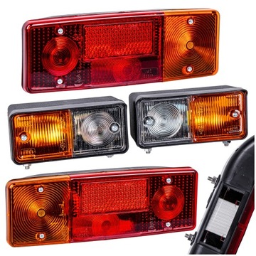 Lampy Ursus C-360 przód + tył WAŚ POLSKA komplet z podświetleniem tablicy