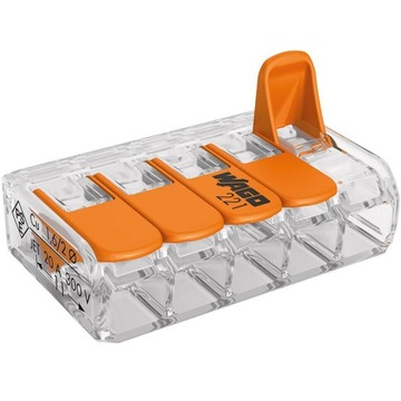 25x WAGO Szybkozłączka 5x0,14-4mm2, drut/linka