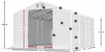 Палатки для мастерских 4x7м [3,5м] Павильоны DAS 620 P