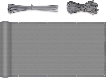 Osłona balkonowa na balkon 120 x 500 cm jasnoszary HDPE