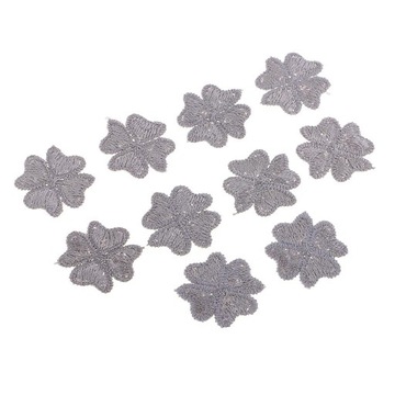 10pcs Embroidered Sew on Gray