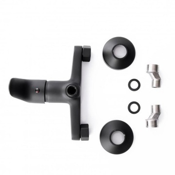 Душевой набор смеситель + трубка черный - Yoka