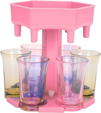 ДИСПЕНСЕР ДЛЯ АЛКОГОЛЯ ДЛЯ СТЕКЛОВ НАПИТКИ ПОРОШОК + 6 стаканов в наборе