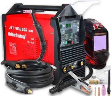 SPAWARKA TIG INWERTOROWA JET TIG II 200 PULS MMA IGBT PRZYŁBICA SPAWALNICZA