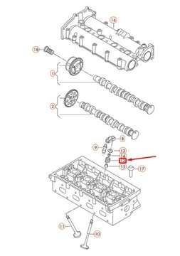 ORIGINÁLNÍ PRUŽINA VENTILOVÁ AUDI SEAT SKODA VW 06E109623H