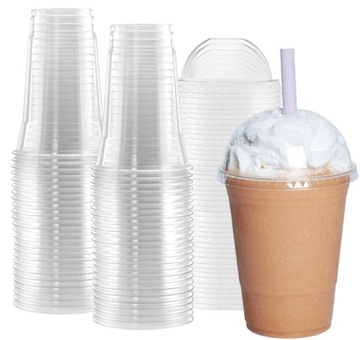 ЧАЙНЫЕ КРУЖКИ SHAKE BUBBLE С ВЫПУКЛОЙ КРЫШКОЙ ЭКО 500мл 50 ШТ.