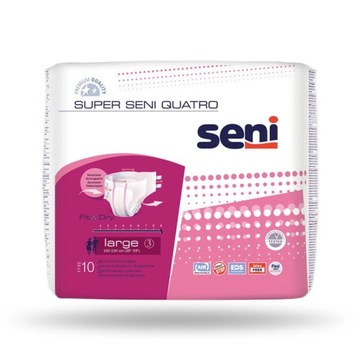 Pieluchomajtki Super SENI QUATRO 3 Large 10szt.