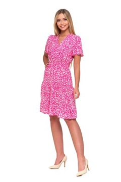 ЛЕТНЕЕ ПЛАТЬЕ ЖЕНСКОЕ С ЦВЕТОМ И РУКАВАМИ-БАБОЧКАМИ МОДНЫЙ MORAJ R.M