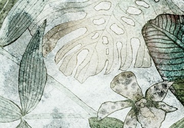 ФОТОобои БЕТОННЫЕ ЦВЕТЫ ЛИСТЬЯ 400x280 b-C-0871-a-a