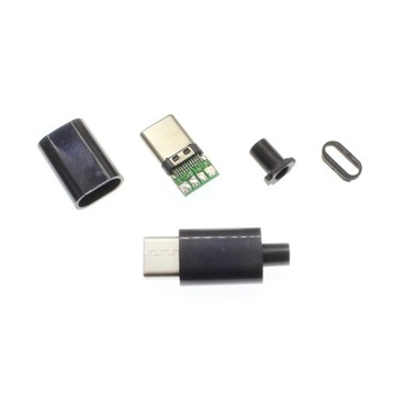 Разъем USB-C 3.1 3.0 для ЧЕРНОГО кабеля, 1 комплект