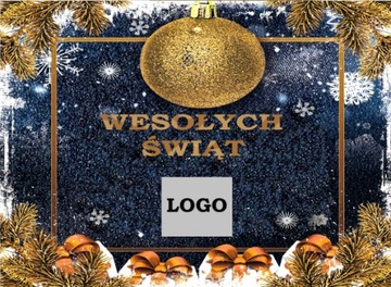 KARTKI ŚWIĄTECZNE FIRMA + firmowe LOGO + KOPERTA