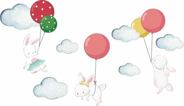 Naklejki DLA DZIECI na ścianę balony balon KRÓLIK