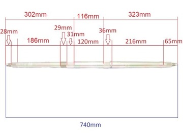 ЗАДНЯЯ ОСЬ квадроцикла 74 СМ
