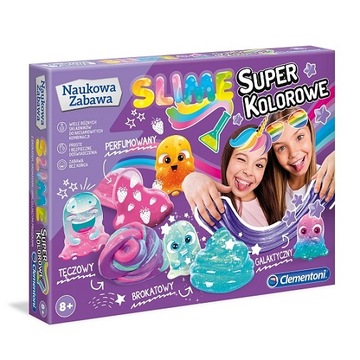 SUPER KOLOROWE SLIME Naukowa Zabawa Clementoni