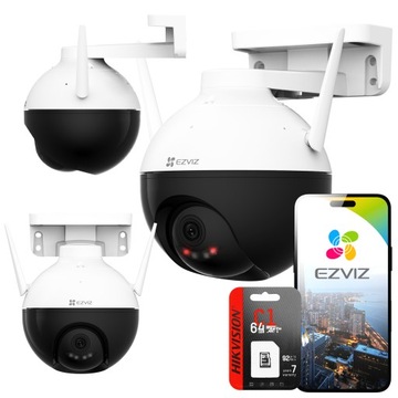 Kamera Obrotowa Zewnętrzna Monitoring EZVIZ C8T IP WiFi Karta 64GB FullHD